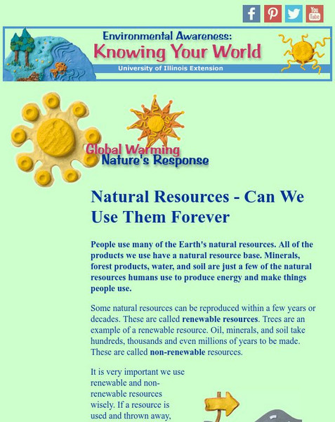 University of Illinois Extension: Schools Online: Knowing Your World: Natural Resources Activity University of Illinois Extension: Schools Online: Knowing Your World: Natural Resources Activity