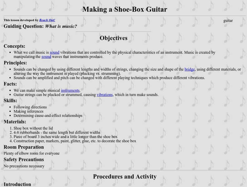 Michigan Reach Out!: Making a Shoe Box Guitar Activity Michigan Reach Out!: Making a Shoe Box Guitar Activity