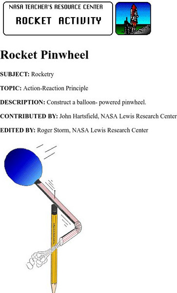 Nasa: Rocket Activity: Rocket Pinwheel Activity Nasa: Rocket Activity: Rocket Pinwheel Activity