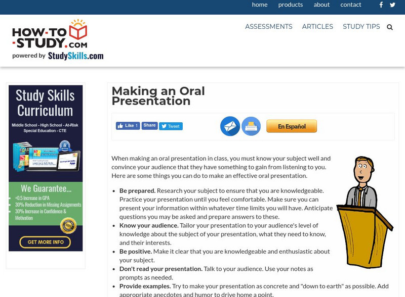 How to Study: Making an Oral Presentation Handout How to Study: Making an Oral Presentation Handout