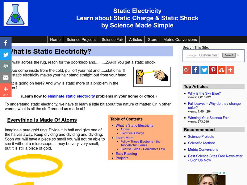 Science Made Simple: Static Electricity Unit Plan Science Made Simple: Static Electricity Unit Plan
