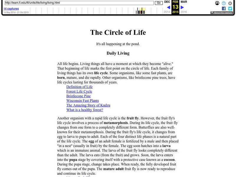 The Franklin Institute Online: The Circle of Life Handout The Franklin Institute Online: The Circle of Life Handout