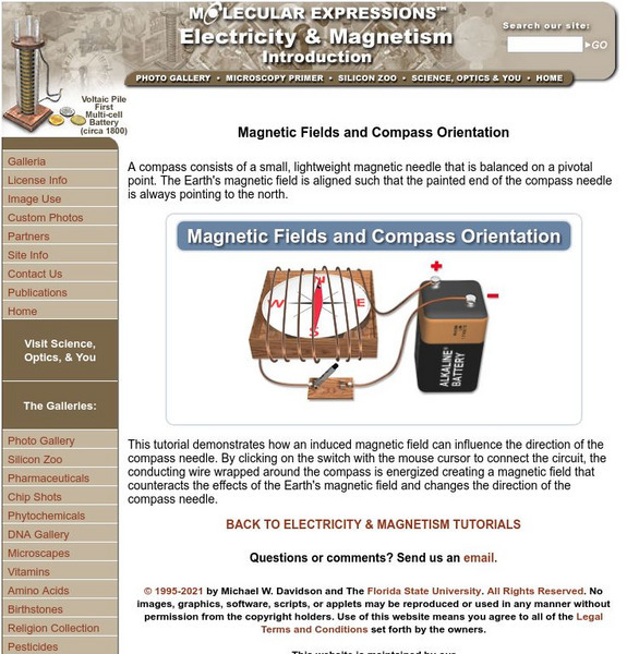 Florida State University: Molecular Expressions: Magnetic Fields and Compass Orientation Handout Florida State University: Molecular Expressions: Magnetic Fields and Compass Orientation Handout