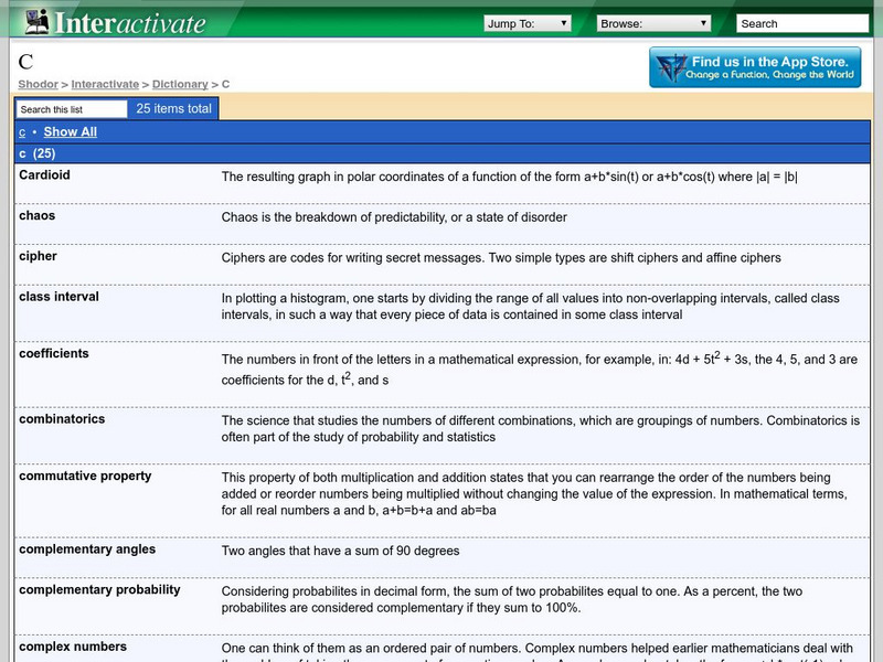 Shodor Interactivate: Dictionary: Conditional Probability Handout