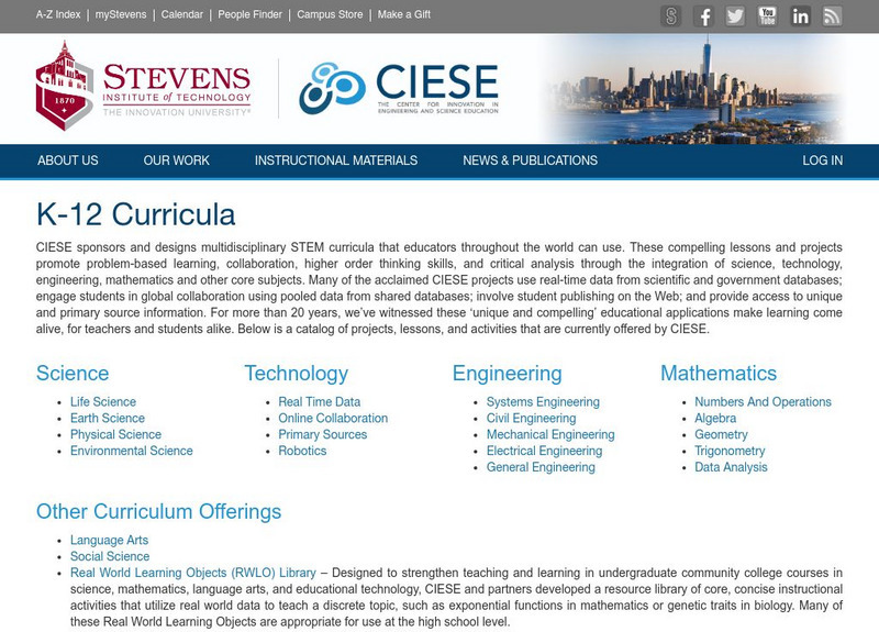 Ciese: K 12 Education Curriculum: Online Classroom Projects Professional Doc Ciese: K 12 Education Curriculum: Online Classroom Projects Professional Doc