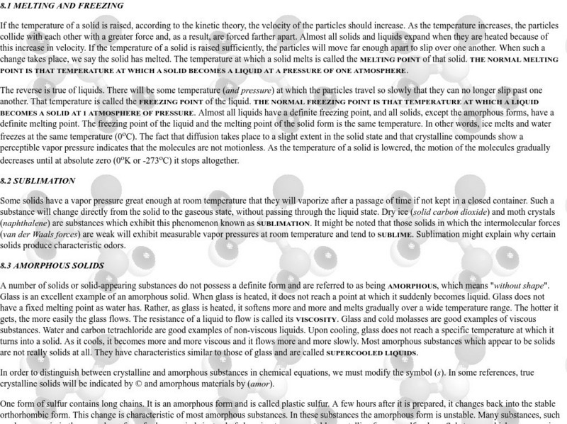 Third Millenium Online: Melting and Freezing Handout Third Millenium Online: Melting and Freezing Handout
