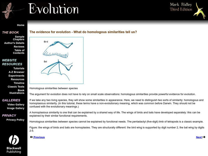 The Evidence for Evolution: Homologous Similarities eBook The Evidence for Evolution: Homologous Similarities eBook