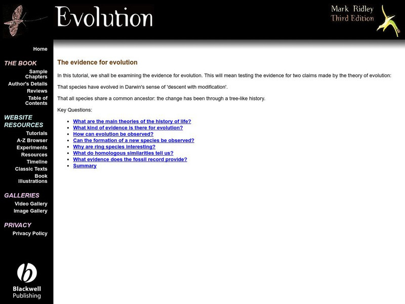 The Evidence for Evolution eBook The Evidence for Evolution eBook