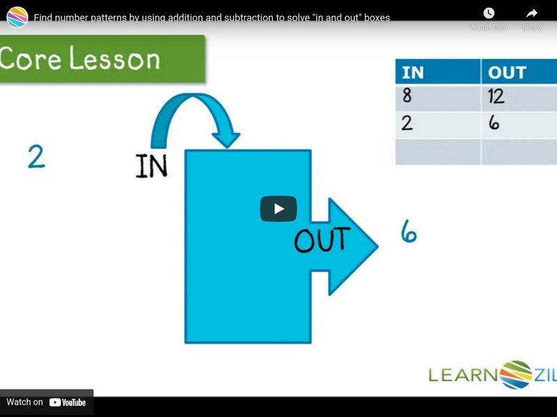 Learn Zillion: Find Number Patterns by Using Addition and Subtraction Instructional Video