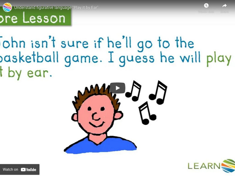 Learn Zillion: Understand Figurative Language: "Play It by Ear" Instructional Video Learn Zillion: Understand Figurative Language: "Play It by Ear" Instructional Video