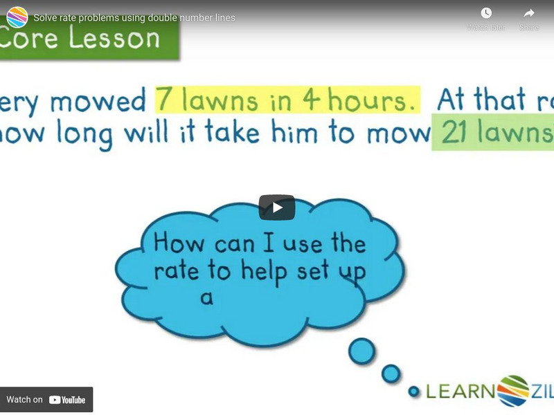 Learn Zillion: Solve Rate Problems Using Double Number Lines Instructional Video