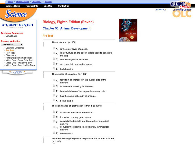 Glencoe: Biology: Animal Development Unknown Type Glencoe: Biology: Animal Development Unknown Type
