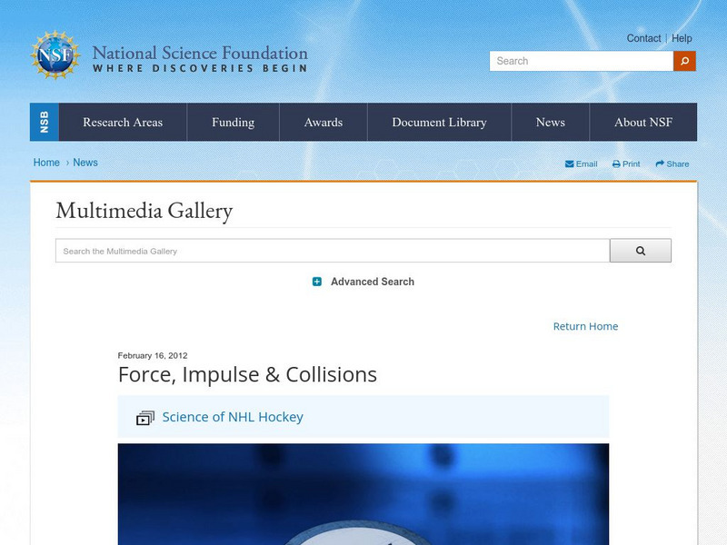 National Science Foundation: Science of Nhl Hockey: Force, Impulse & Collisions Instructional Video