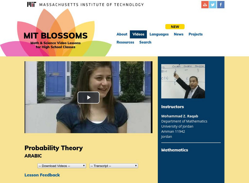 Mit: Blossoms: Probability Theory Instructional Video Mit: Blossoms: Probability Theory Instructional Video