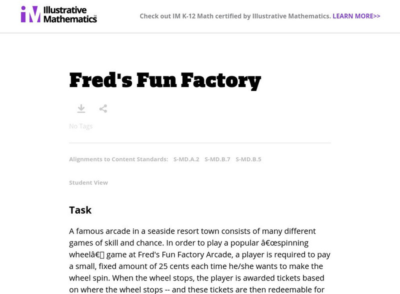 Illustrative Mathematics: S Md Fred's Fun Factory Lesson Plan Illustrative Mathematics: S Md Fred's Fun Factory Lesson Plan
