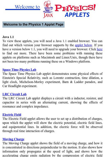 Magnet Lab: Caltech Physics Applets Unit Plan Magnet Lab: Caltech Physics Applets Unit Plan