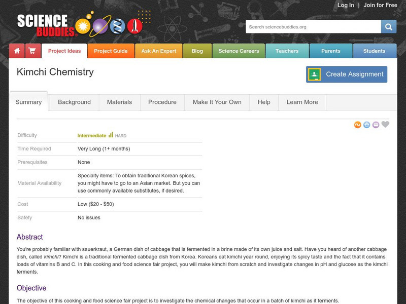 Science Buddies: Project Ideas: Kimchi Chemistry Website Science Buddies: Project Ideas: Kimchi Chemistry Website