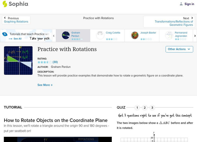 Sophia: Practice With Rotations Instructional Video Sophia: Practice With Rotations Instructional Video