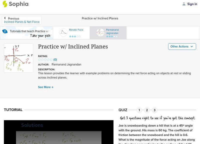 Sophia: Practice With Inclined Planes Unit Plan Sophia: Practice With Inclined Planes Unit Plan