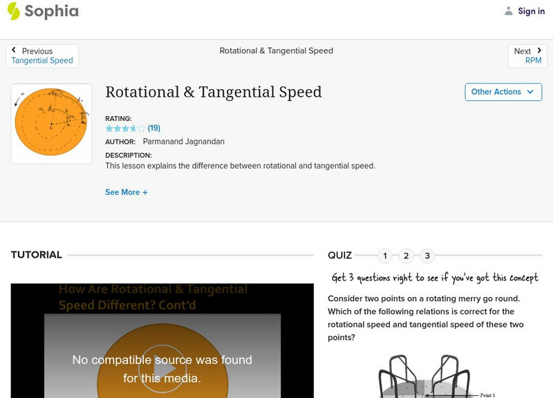 Sophia: Rotational & Tangential Speed Instructional Video
