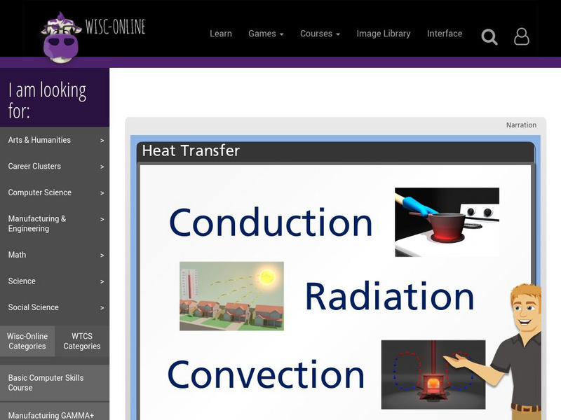 Wisc Online: Heat Transfer: Convection, Conduction, Radiation Instructional Video Wisc Online: Heat Transfer: Convection, Conduction, Radiation Instructional Video