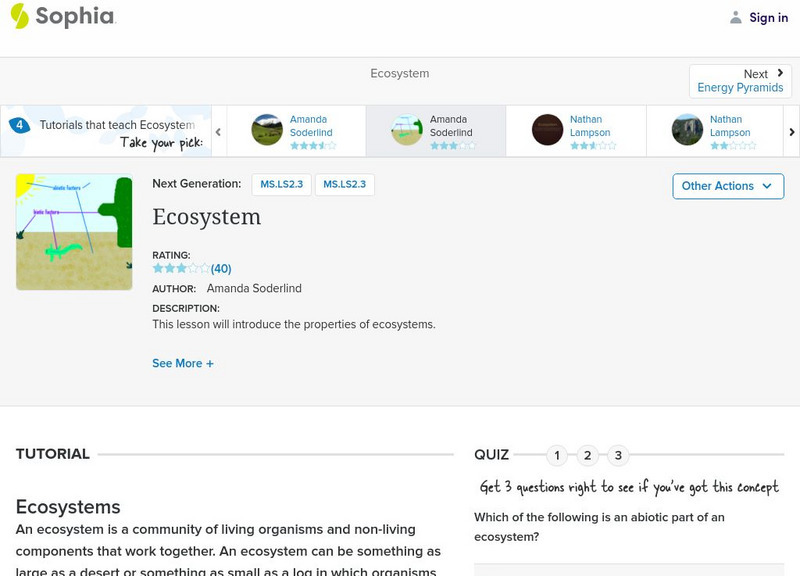 Sophia: Ecosystems Handout Sophia: Ecosystems Handout