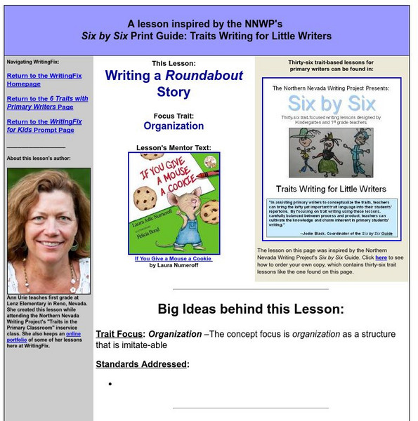 Writing Fix: Writing a Roundabout Story Lesson Plan Writing Fix: Writing a Roundabout Story Lesson Plan