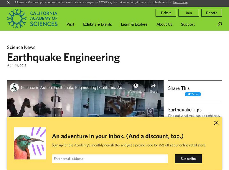 California Academy of Sciences: Earthquake Engineering Instructional Video California Academy of Sciences: Earthquake Engineering Instructional Video
