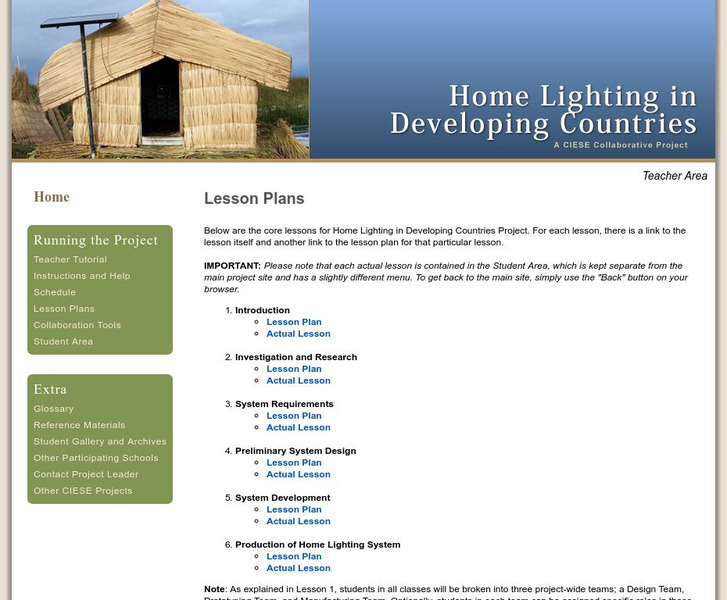 Ciese: Home Lighting in Developing Countries Lesson Plan Ciese: Home Lighting in Developing Countries Lesson Plan