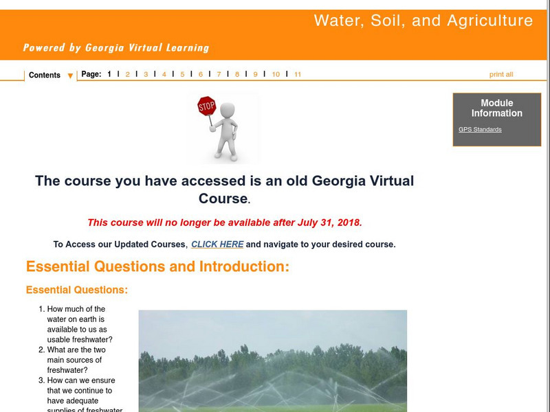 Ga Virtual Learning: Water, Soil, and Agriculture Unit Plan Ga Virtual Learning: Water, Soil, and Agriculture Unit Plan