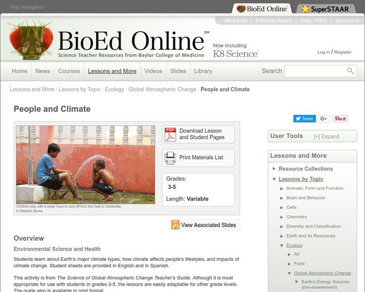 Bio Ed Online: The Science of Global Atmospheric Change: People and Climate Lesson Plan Bio Ed Online: The Science of Global Atmospheric Change: People and Climate Lesson Plan