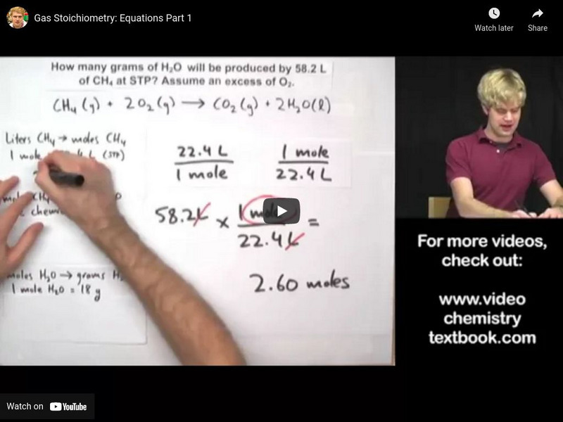 Tyler De Witt: Gas Stoichiometry: Equations Part 1 Instructional Video Tyler De Witt: Gas Stoichiometry: Equations Part 1 Instructional Video