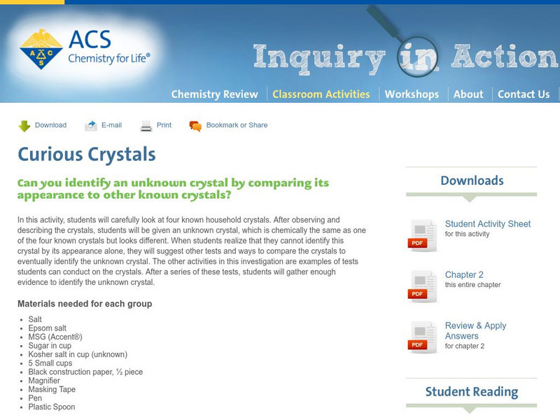 Inquiry in Action: Curious Crystals Activity