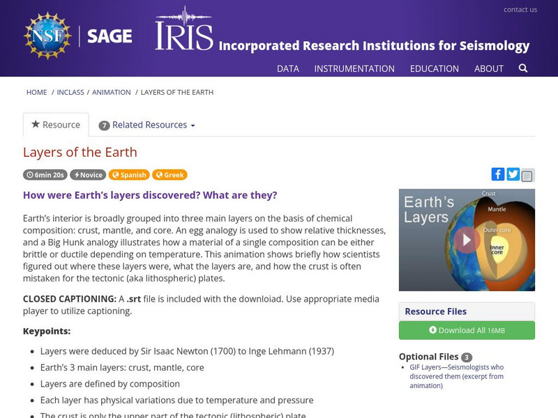 Iris: Layers of the Earth Instructional Video