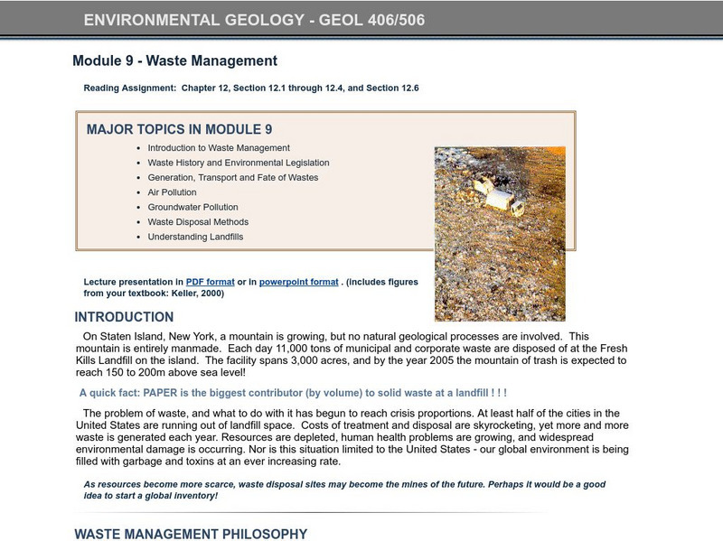 Idaho State University: Waste Management Unit Plan