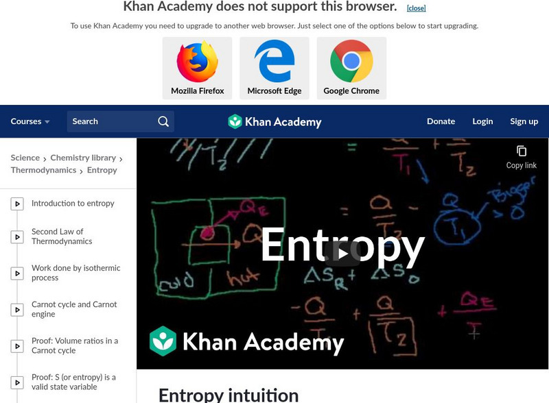 Khan Academy: Entropy Intuition Instructional Video Khan Academy: Entropy Intuition Instructional Video