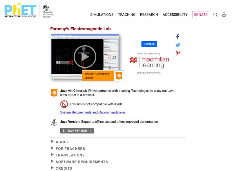 University of Colorado: Ph Et Interactive Simulations: Faraday's Electromagnetic Lab Interactive University of Colorado: Ph Et Interactive Simulations: Faraday's Electromagnetic Lab Interactive