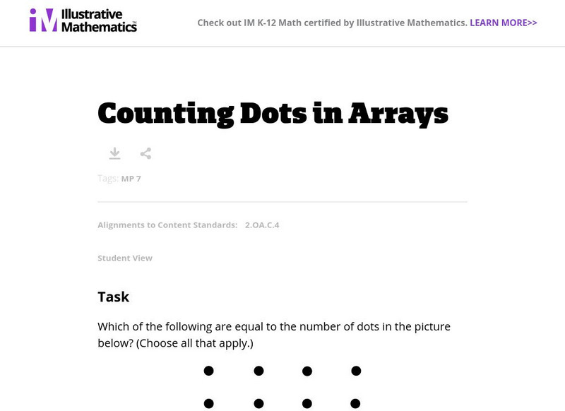 Illustrative Mathematics: Counting Dots in Arrays Activity Illustrative Mathematics: Counting Dots in Arrays Activity
