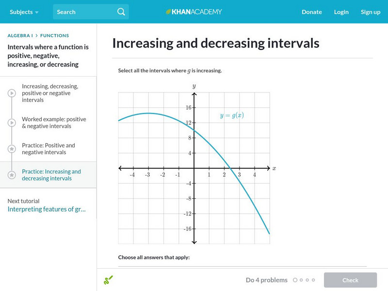 Khan Academy: Increasing and Decreasing Intervals Unit Plan Khan Academy: Increasing and Decreasing Intervals Unit Plan