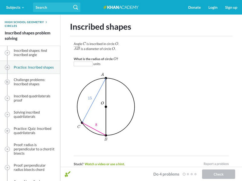 Khan Academy: Inscribed Shapes Unknown Type Khan Academy: Inscribed Shapes Unknown Type