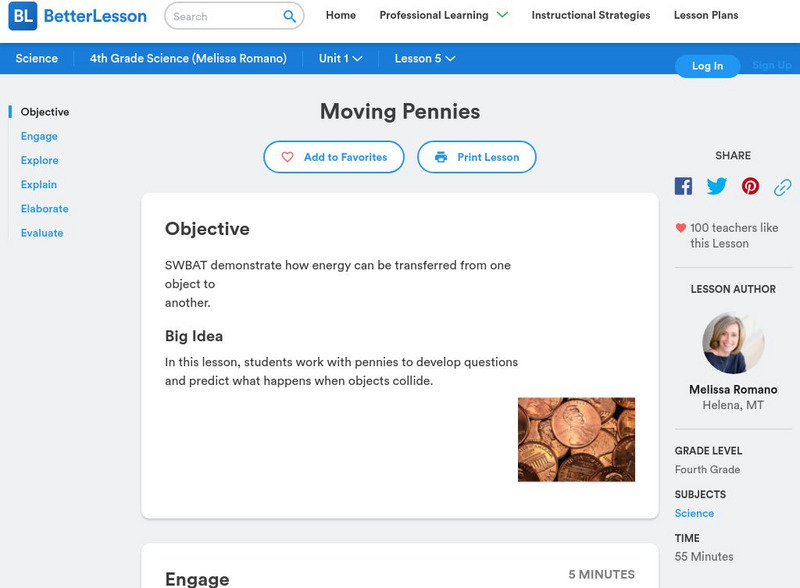 Better Lesson: Moving Pennies Lesson Plan Better Lesson: Moving Pennies Lesson Plan