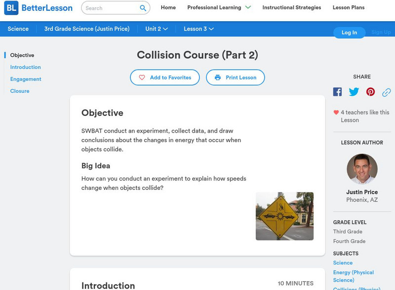 Better Lesson: Collision Course (Part 2) Lesson Plan