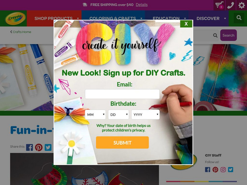 Crayola: Fun in the Sun Visors Activity Crayola: Fun in the Sun Visors Activity