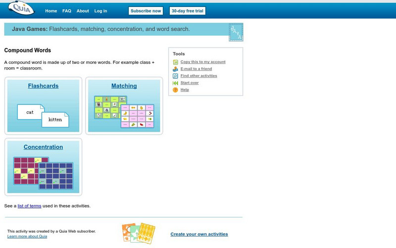 Quia: Compound Words Interactive Quia: Compound Words Interactive