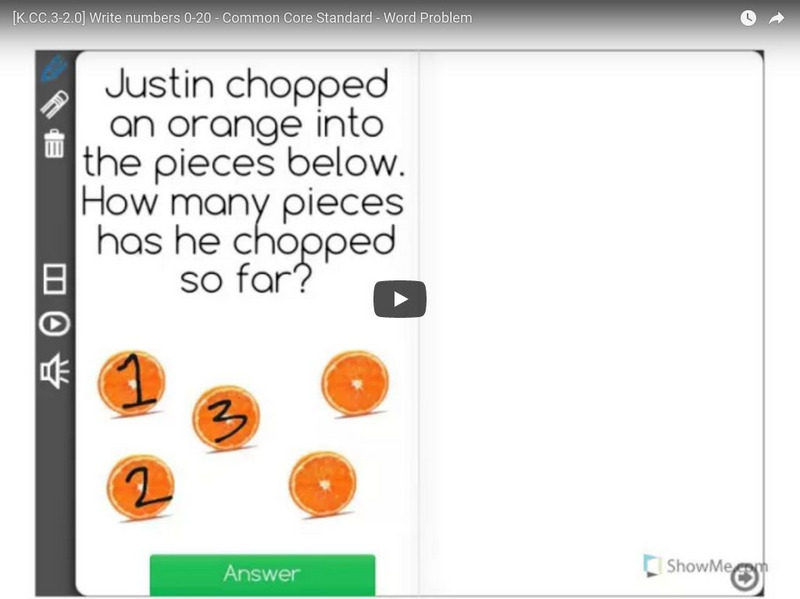 Write Numbers 0 20: Common Core Standard: Word Problem Instructional Video Write Numbers 0 20: Common Core Standard: Word Problem Instructional Video