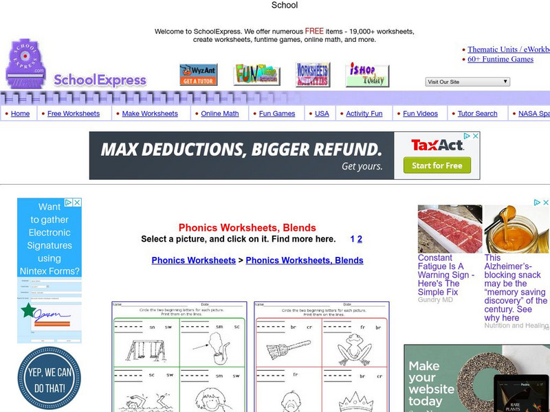 Schoolexpress.com: Phonics Blends Worksheets Activity Schoolexpress.com: Phonics Blends Worksheets Activity