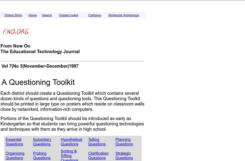 From Now On: A Questioning Toolkit Professional Doc From Now On: A Questioning Toolkit Professional Doc