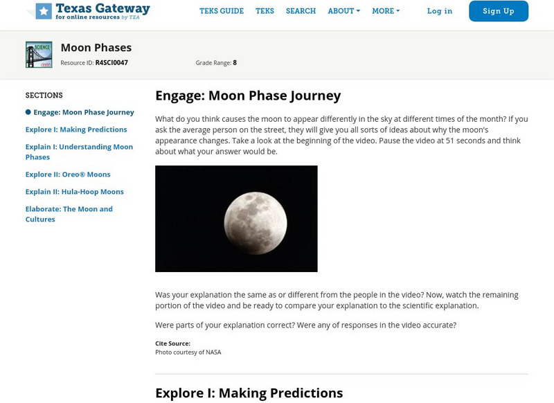 Texas Gateway: Moon Phases Unit Plan