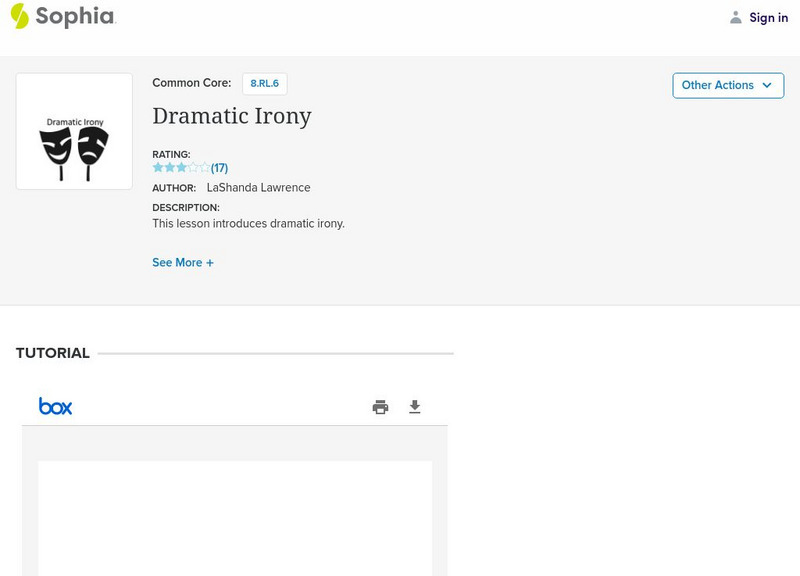 Sophia: Dramatic Irony PPT Sophia: Dramatic Irony PPT