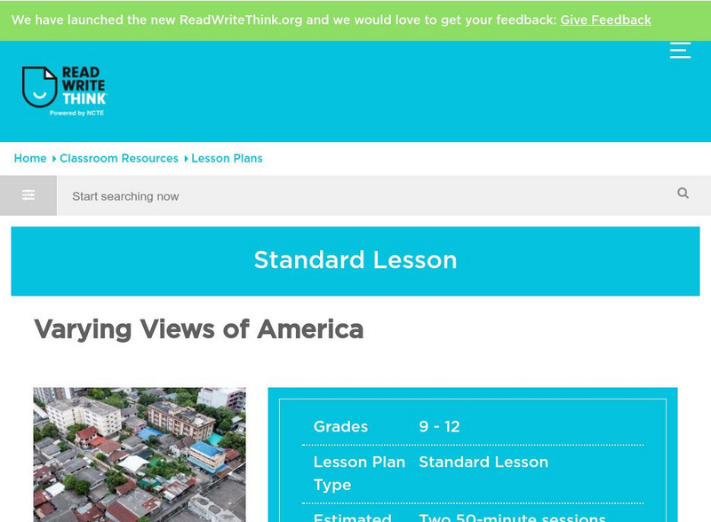 Read Write Think: Poetry: Varying Views of America Lesson Plan Read Write Think: Poetry: Varying Views of America Lesson Plan